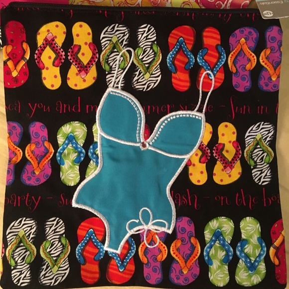 1 NEW Bathing Suit Swim Bikini Bag Organizing Essential 10x10 Waterproof Vinyl - Picture 3 of 7